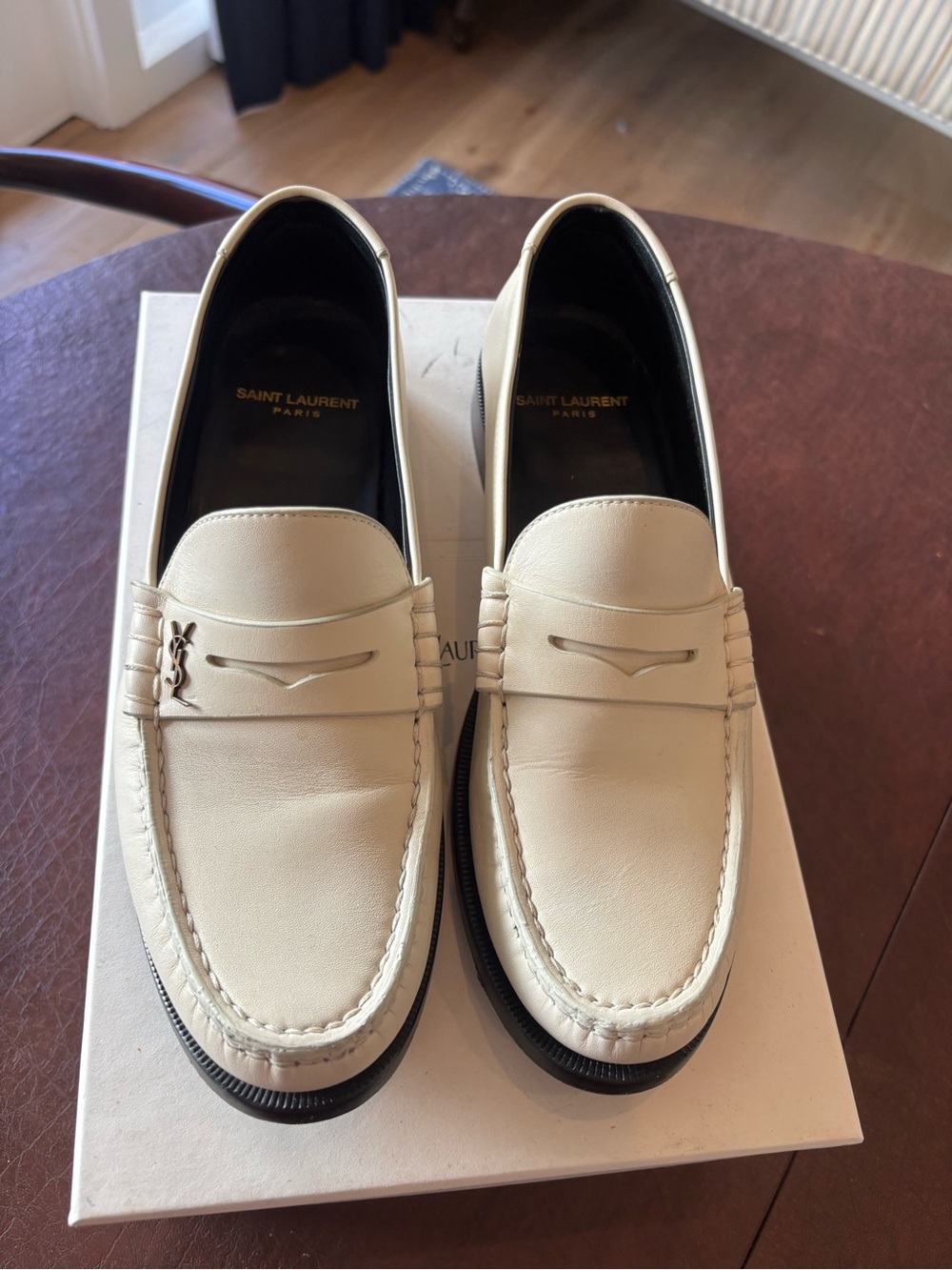 AUTHENTIC Saint Laurent Women’s Le Loafer Pearl